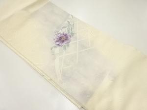 絽草花模様織出し名古屋帯